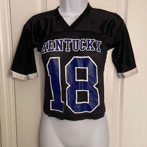 COPY - Kentucky jersey crop top, v neck w/ mid sleeves, size XS, like new, 100%…